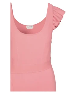 Compact Knit Mini Ruffle Dress-Alexander McQueen New