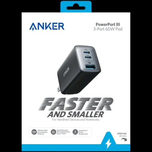 PowerPort 3 3 Port Wall Charger 65W --Anker Sale