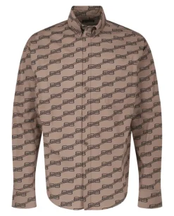 Monogram Long Sleeve Shirt-Balenciaga New