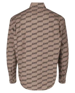 Monogram Long Sleeve Shirt-Balenciaga New