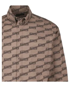 Monogram Long Sleeve Shirt-Balenciaga New