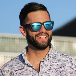 Unbreakable Black-Blue Men's Sunglasses-Biscayners Hot