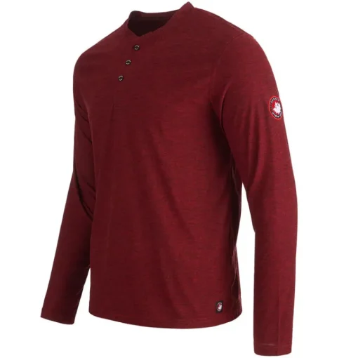 Men's Long Sleeve Two Tone Supreme Soft Henley-Canada Weather Gear Clearance