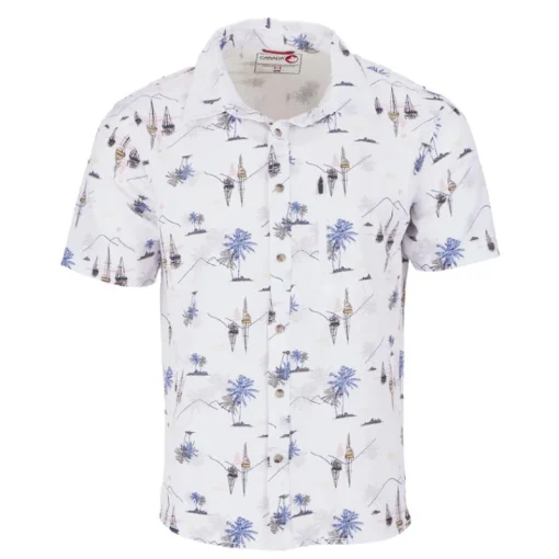 Men's Perforated Button up Short Sleeve Shirt-Canada Weather Gear Outlet