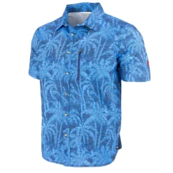 Men's Perforated Button up Short Sleeve Shirt-Canada Weather Gear Outlet