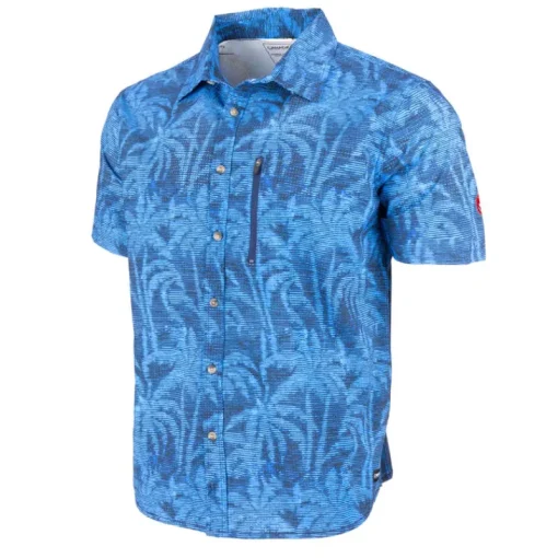 Men's Perforated Button up Short Sleeve Shirt-Canada Weather Gear Outlet