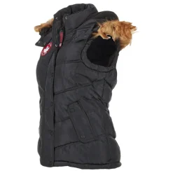 Women's Puffer Vest with Faux Fur Trim Hood-Canada Weather Gear New