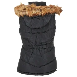 Women's Puffer Vest with Faux Fur Trim Hood-Canada Weather Gear New