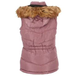 Women's Puffer Vest with Faux Fur Trim Hood-Canada Weather Gear New