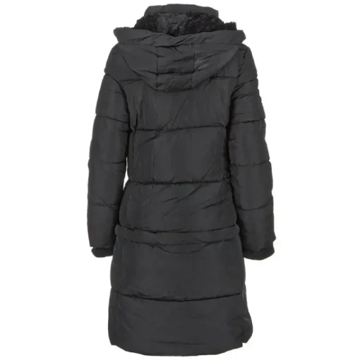 Women's Long Puffer with Sherpa Lined Hood-Canada Weather Gear New