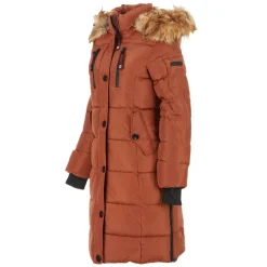 Women's Long Puffer with Faux Fur Trim Hood-Canada Weather Gear Best