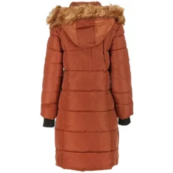 Women's Long Puffer with Faux Fur Trim Hood-Canada Weather Gear Best