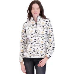 Women's 1/4 Zip Aztec Printed Sherpa-Canada Weather Gear Hot