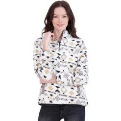 Women's 1/4 Zip Aztec Printed Sherpa-Canada Weather Gear Hot
