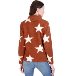 Women's Full Zip Printed Sherpa Jacket-Canada Weather Gear Hot