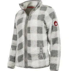 Women's Full Zip Printed Sherpa Jacket-Canada Weather Gear Hot