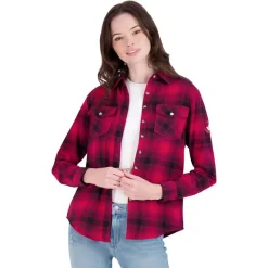 Women's Vintage Plaid Double Pocket Shirt-Canada Weather Gear Discount