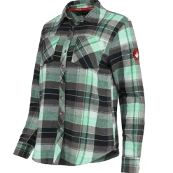 Women's 2 Pocket Plaid Button Up Long Sleeve Shirt-Canada Weather Gear Fashion