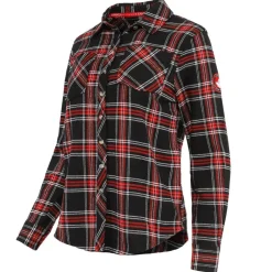 Women's 2 Pocket Plaid Button Up Long Sleeve Shirt-Canada Weather Gear Fashion