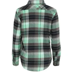 Women's 2 Pocket Plaid Button Up Long Sleeve Shirt-Canada Weather Gear Fashion
