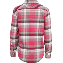 Women's 2 Pocket Plaid Button Up Long Sleeve Shirt-Canada Weather Gear Fashion