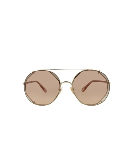 Chloé Round-Frame Metal Sunglasses-Chloe Outlet
