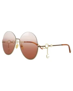 Chloé Round-Frame Metal Sunglasses-Chloe Clearance