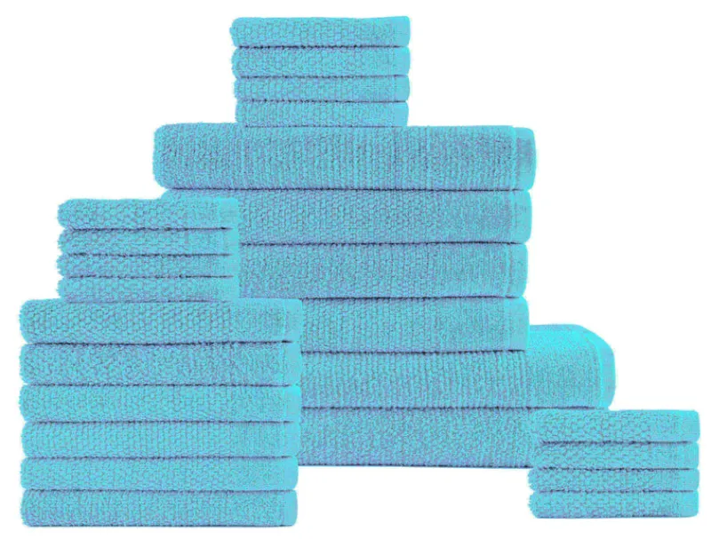 24 Piece Popcorn Cotton Bath Towel Set-Dan River Clearance