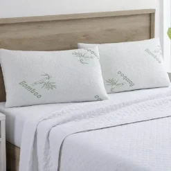 Deluxe Bamboo Memory Foam Pillows - 1 or 2 Pack-Ju0026V Textiles Clearance