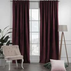 Extra Long Solid Luxury Matte Velvet Soft Curtain 2 Panels Hanging Back Tap & Rod Pocket Home Décor 5-25 Feet Custom Made Curtains - Made in Turkey-Classic Turkish Towels Clearance