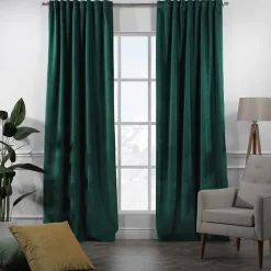 Extra Long Solid Luxury Matte Velvet Soft Curtain 2 Panels Hanging Back Tap & Rod Pocket Home Décor 5-25 Feet Custom Made Curtains - Made in Turkey-Classic Turkish Towels Clearance