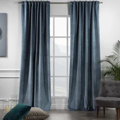 Extra Long Solid Luxury Matte Velvet Soft Curtain 2 Panels Hanging Back Tap & Rod Pocket Home Décor 5-25 Feet Custom Made Curtains - Made in Turkey-Classic Turkish Towels Clearance