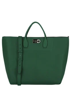 The Studio Large Leather Tote-Ferragamo New
