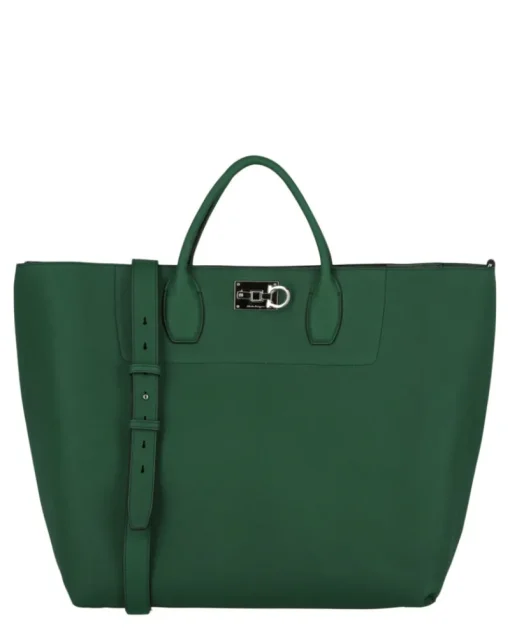 The Studio Large Leather Tote-Ferragamo New