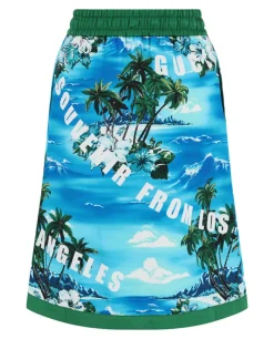 Hawaiian Printed Knee-Length Skirt-Gucci New
