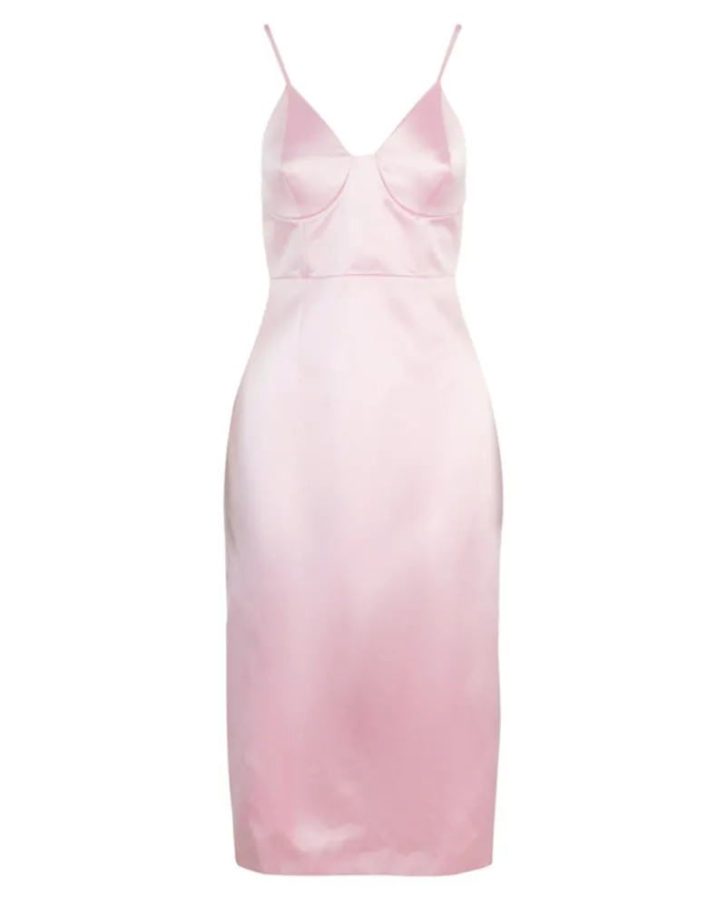 Silk Duchesse Midi Sleeveless Dress-Gucci Outlet
