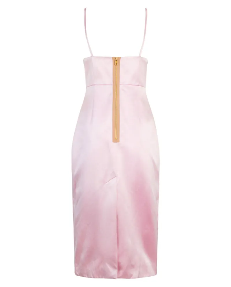 Silk Duchesse Midi Sleeveless Dress-Gucci Outlet