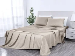 500 Thread Count Damask Stripe Sheet Set with Optifit-Kathy Ireland Discount