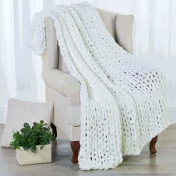 Chunky Knit Chenille Throw Blanket-Kathy Ireland Outlet