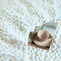 Chunky Knit Chenille Throw Blanket-Kathy Ireland Outlet