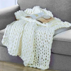 Chunky Knit Chenille Throw Blanket-Kathy Ireland Outlet