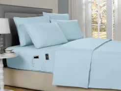 6-Piece Microfiber Smart Sheet Sets with Side Pocket-Kathy Ireland Sale