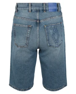Cross Stonewash Denim Shorts-Marcelo Burlon Discount