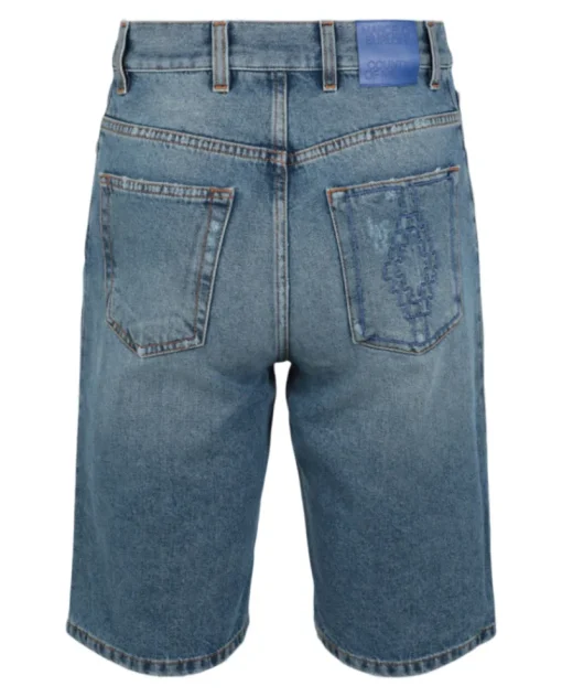 Cross Stonewash Denim Shorts-Marcelo Burlon Discount