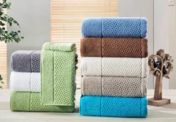 Mei-Tal Turkish Cotton Jacquard Towel Set of 6-Classic Turkish Towels Best