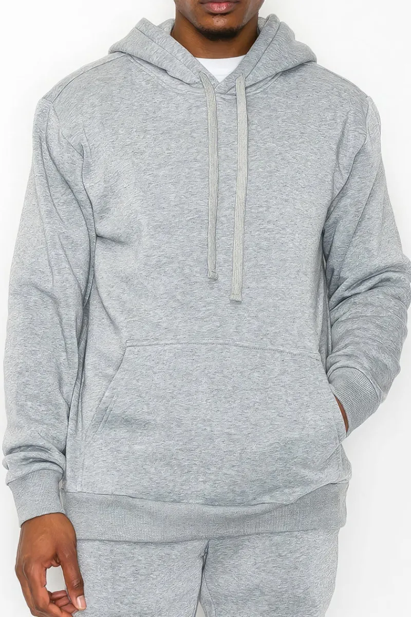 Men's Fleece Pullover - Grey-Jordefano Clearance