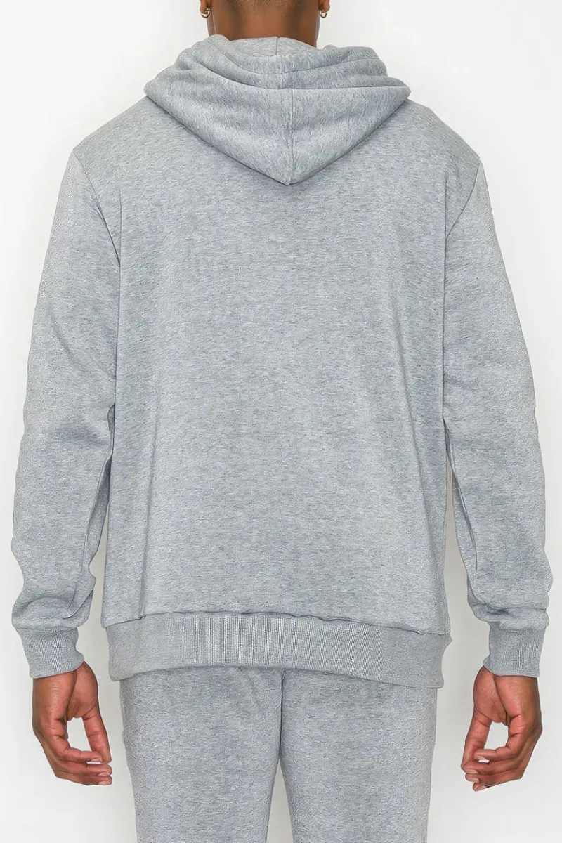 Men's Fleece Pullover - Grey-Jordefano Clearance