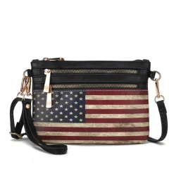 Women's Alisson Printed Flag Crossbody Bag-MKF Collection Clearance