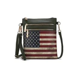 Women's Genesis Printed Flag Crossbody Bag-MKF Collection Sale