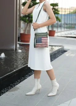 Women's Genesis Printed Flag Crossbody Bag-MKF Collection Sale